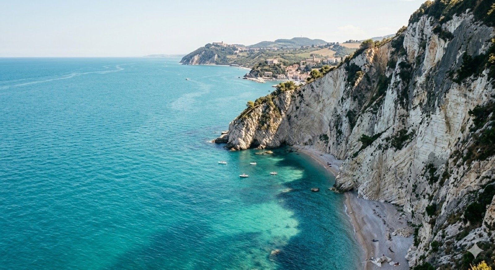 De rotskust van Le Marche