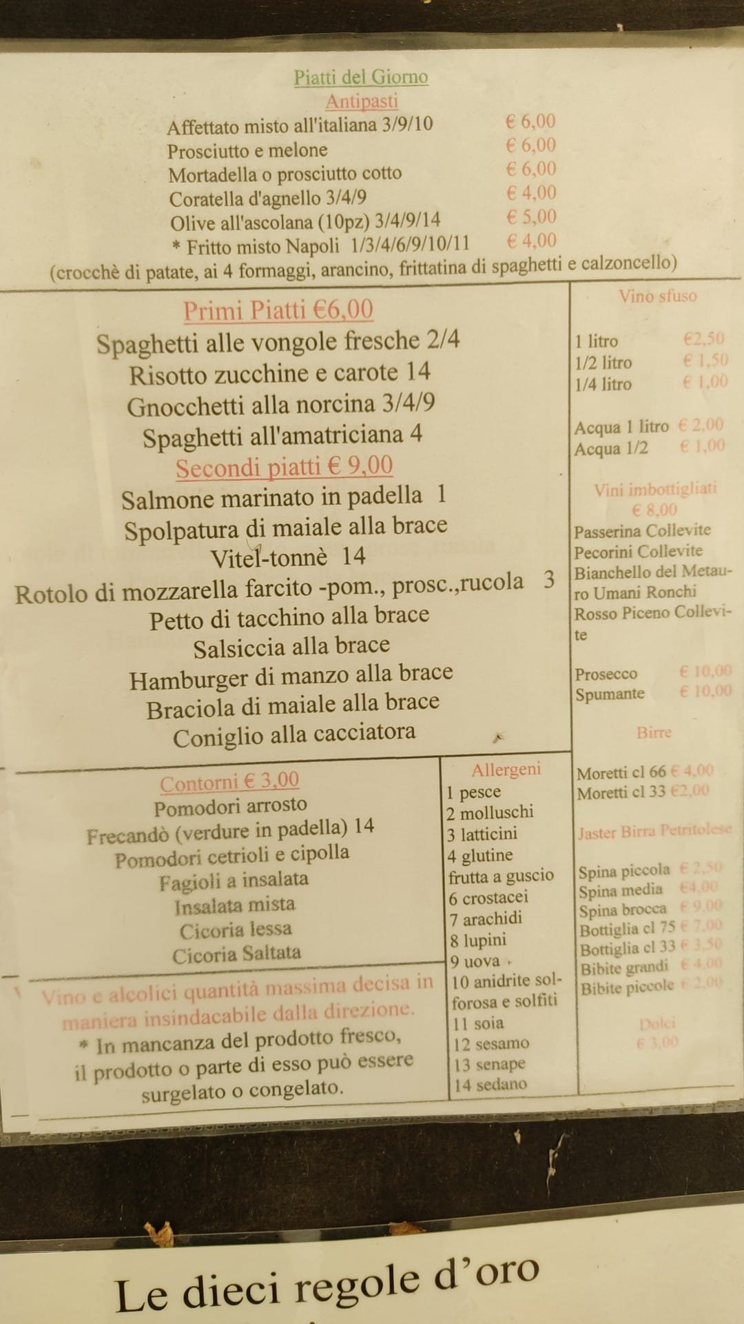 Menu van Ristorante Roma Petritoli